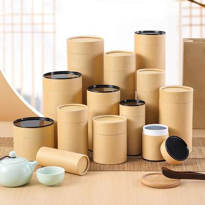 Mehrere Größen Verpackungskartons Kraftpapierbehälter Gläser Zubehör Runde Röhre Für Frauen Mädchen