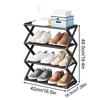 Four-Tier Folding Shoe Rack - a Space-Saving Storage Solution That Can Hold 8 Pairs of Shoes, Featuring an X-Shaped Plastic Frame, Vintage Design