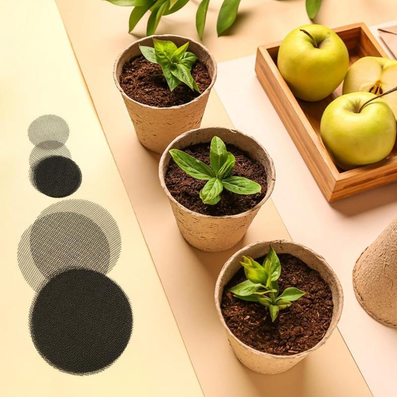 50 Piece Pot Hole Screen Mat, Round Drainage Hole Screen To Prevent Soil Loss, Plant Drainage Screen Gasket, Gardening Supplies