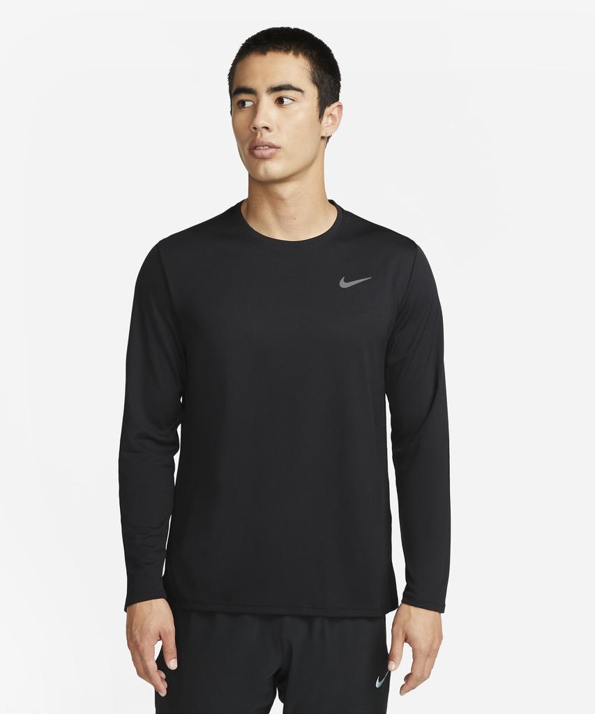 Nike Miler Dry-Fit Uv Long Sleeve Running Top M - Black / Fb7071-010