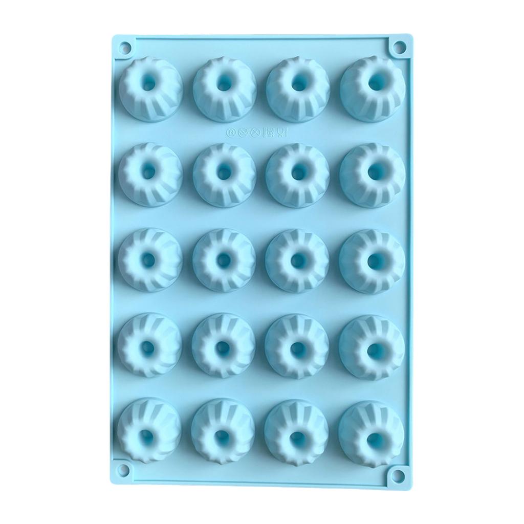 Functional 20 Slot Mini Silicone Bundt Cake Moulds Non Stick Baking Moulds For Cakes Muffins Brownies And Puddings