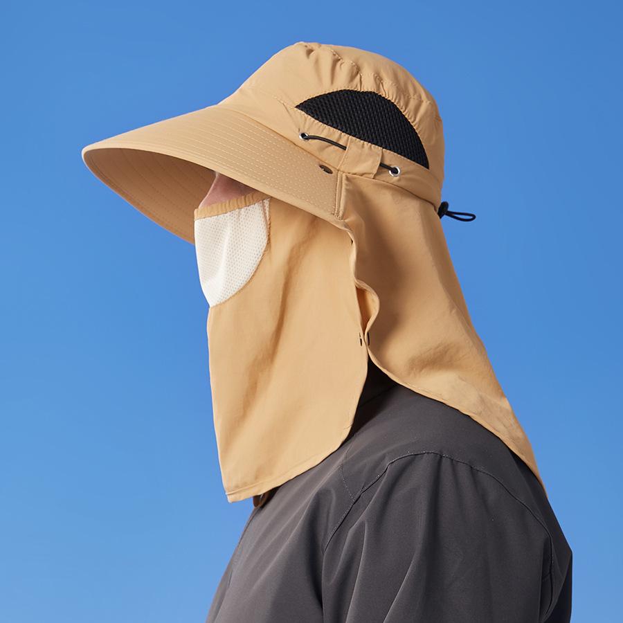 Солнцезащитная шляпа, летняя уличная езда, рыбалка, защитная маска, шаль, рыбацкая шляпа, мужская альпинистская шапка хаки