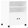 Printer Stand - vidaXL - 60x48x74 Cm - Engineered Wood - White - With Castors