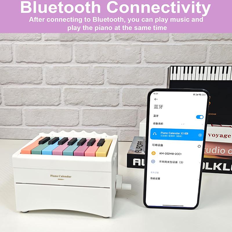 Interactive 2026 Desk Calendar, Swift Compact Piano with 52 Music Sheets, Miniature Playable Piano