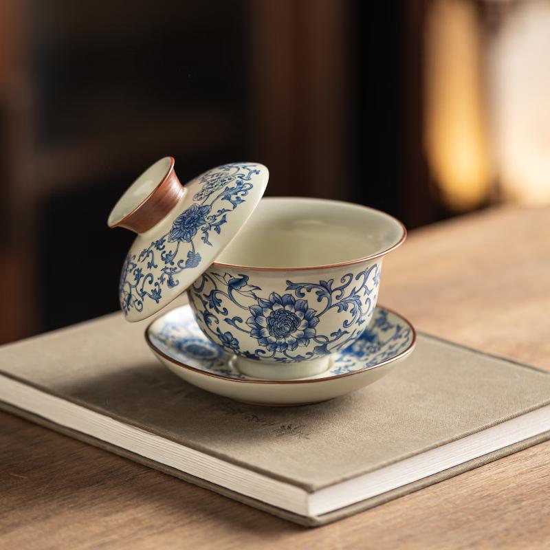 Beige Ru Kiln Ceramic Tea Set Gift Box