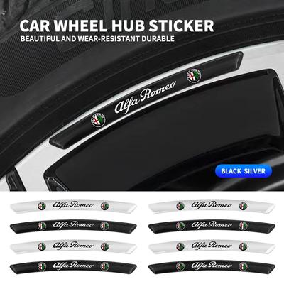4Pcs Car Styling Aluminum Wheel Rims Racing Stickers Auto Accessories for 4C 159 Spider Giulia Giulietta 156 147