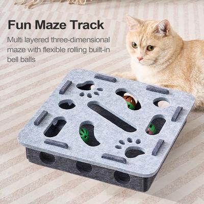 Cat Puzzle Toy Interactive Cat Toys Puzzle Box Mind Game Track Balls Sensory Activity for Boredom Exercise Mental Stimulation