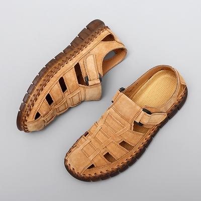 Designer Brand Hollow Sandals Summer Breathable Outdoor Men's Driving Shoes Commuting Men's Business Shoes Handmade Sole