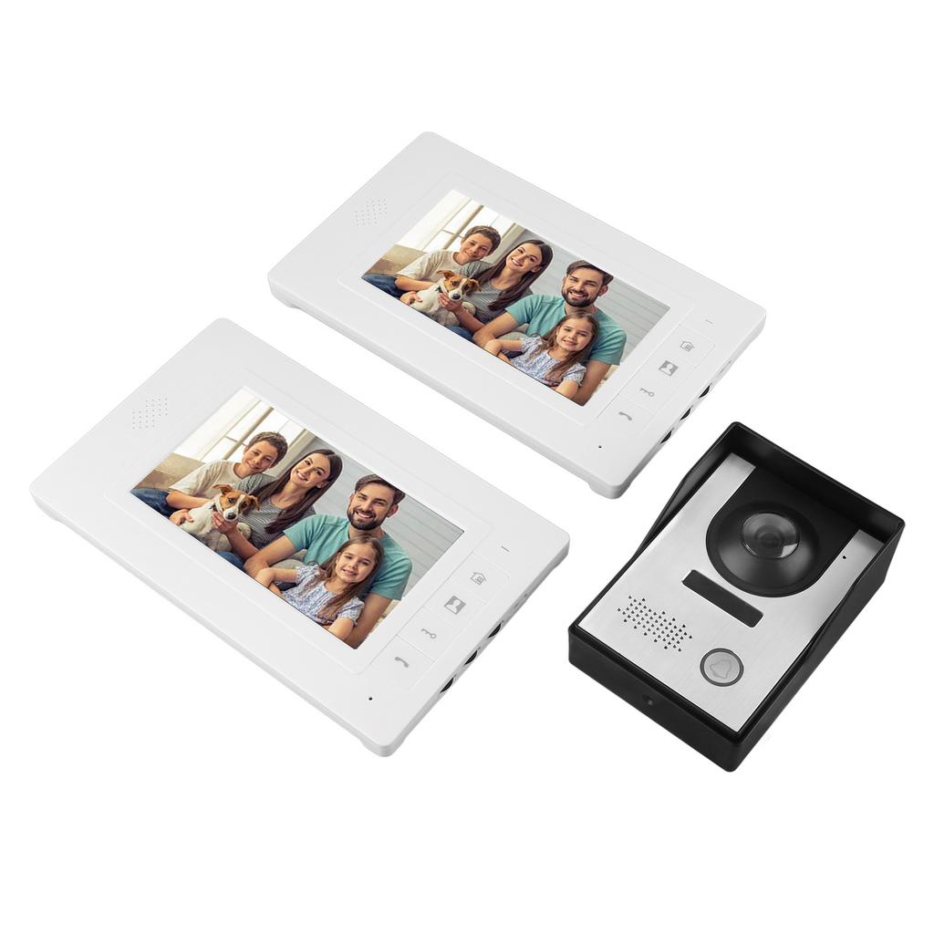 7in Wired Video Door Phone Kit Night Vision 2 Way Intercom Video Doorbell System for Apartment Villa