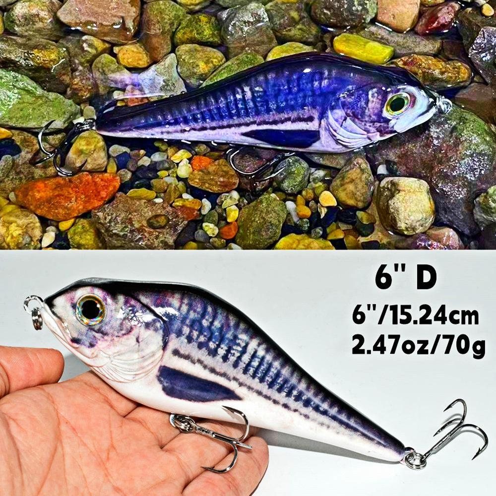 Fishing Lure Bait Swimbait Jerkbait 4inch 6inch Minow Fishhook Crankbait Muskie Bass Lure