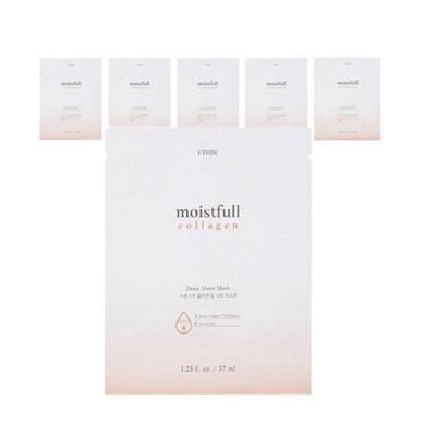 ETUDE Moistfull Collagen Deep Sheet Mask – 6 Sheets (1 Sheet Each), Deep Hydration & Moisture Care