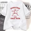 Eis-Nissen T-Clip Leseschwierigkeiten Damen Spaß Frosch T-Shirt Dummes Gedächtnis Muster T-Shirt kurzärmelige Kleidung