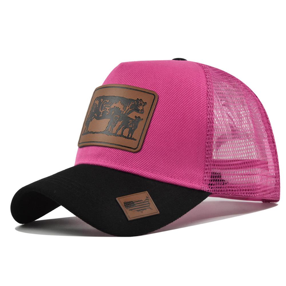 Luxus Bullen Tier Baseballkappen Herren Damen Snapback Kappe Weiblich Männlich Rancher Kappe Sonnenhut Kpop Designer Mann Trucker Mütze Gorras pink