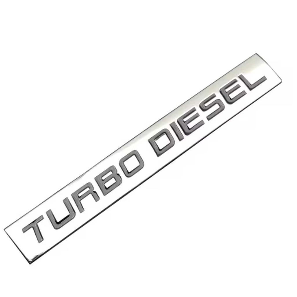 3d Chrome Metal Rear Trunk Car Badge Logo Turbo Diesel Emblem Sticker Body Decal Adhesive Stickers Accessories