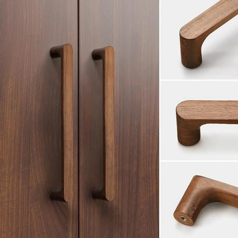 Nordic Wooden Cabinet Handle Cupboard Door Knob and Handle Kitchen Drawer Pulls Wardrobe Door Handles for Furniture Hardware