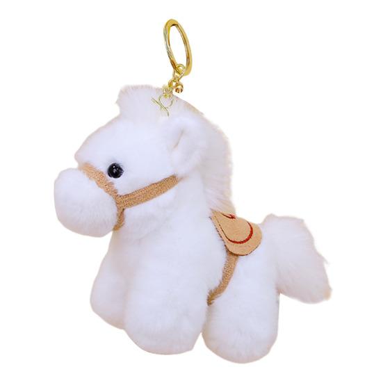 Realistic Pony Plush Keychain 2026 Year of The Horse Plush Keyring Cute Pony Doll Soft Stuffed Animal Birthday Gifts for Kids