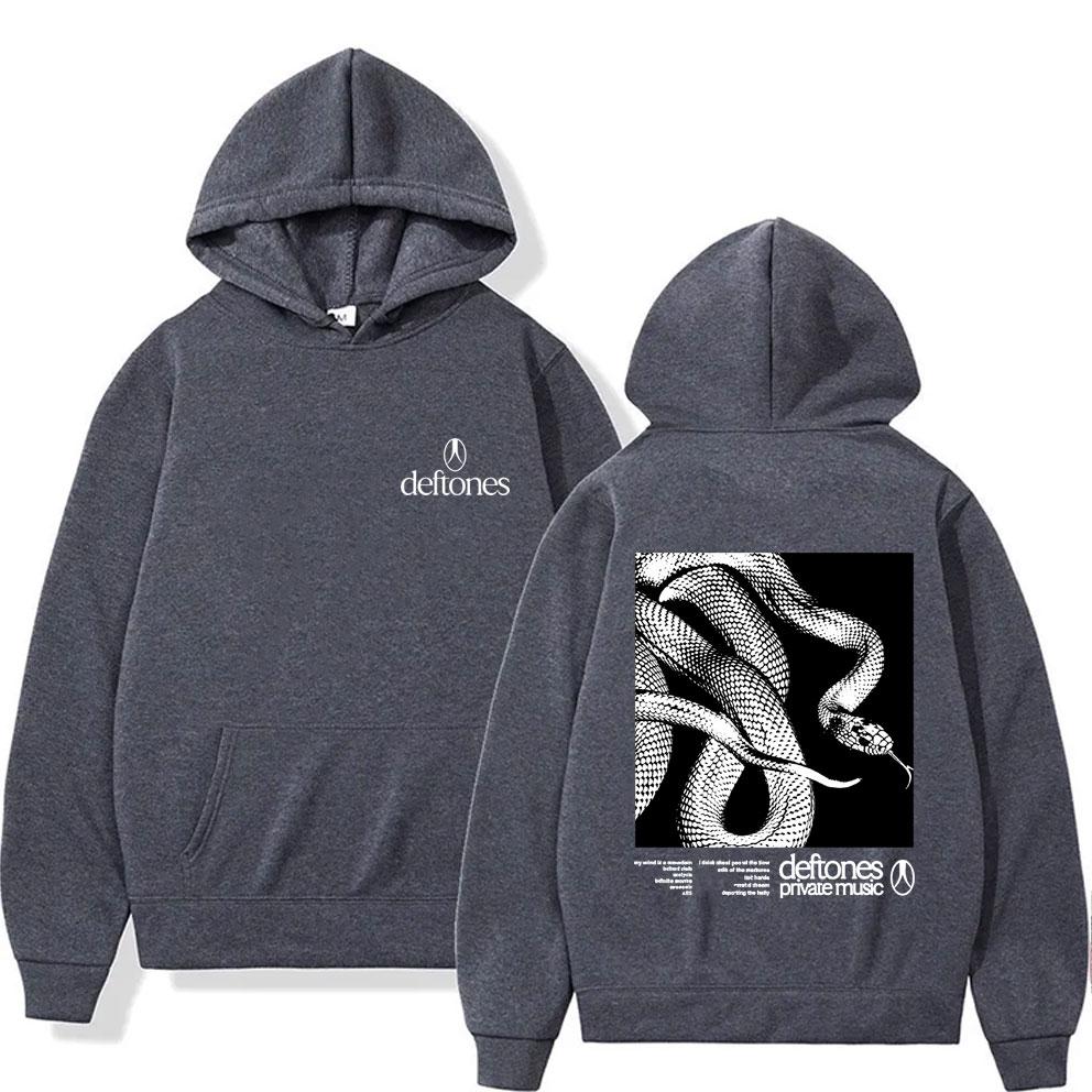 Rock Band Deftones Private Music Snake Graphic Hoodie Men Women Clothing Alternative Heavy Metal Hoodies Male Vintage
