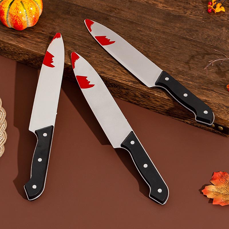 Accessoires Décoratifs d'Halloween Simulés Horreur Sanglants Plastique Couteaux Aiguisés Poignards Farce Performance de Soirée Dansante