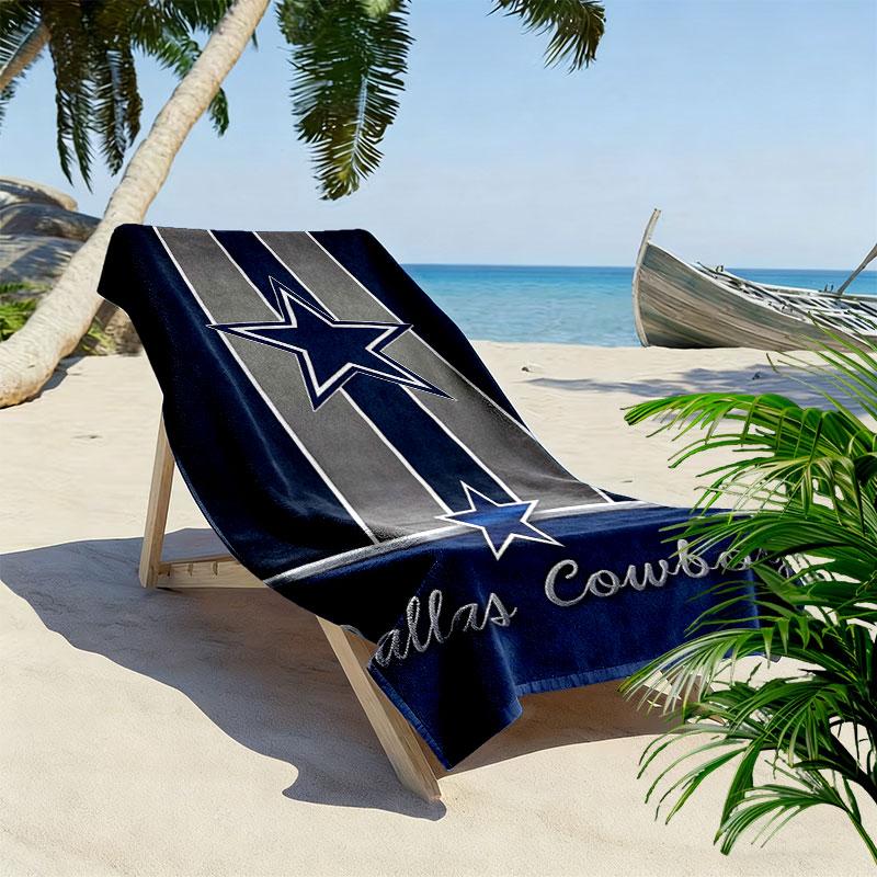 Asciugamano da Spiaggia con Stampa Dallas Cowboys, Asciugamano Grande Morbido ad Asciugatura Rapida per Spiaggia Campeggio Nuoto