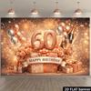 Sfondo 2D Oro Rosa 60° Compleanno Numero 60 Scintillante Banner Fotografico