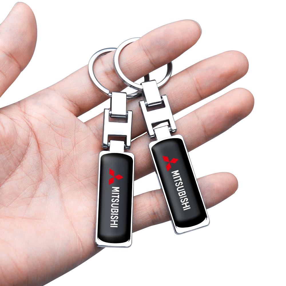 1Pcs 3D Metal Epoxy Logo Trinket Keychain Accessories Cover for Mitsubishi Pajero Sport ASX Lancer L200 Attrage Xpander Eclipse