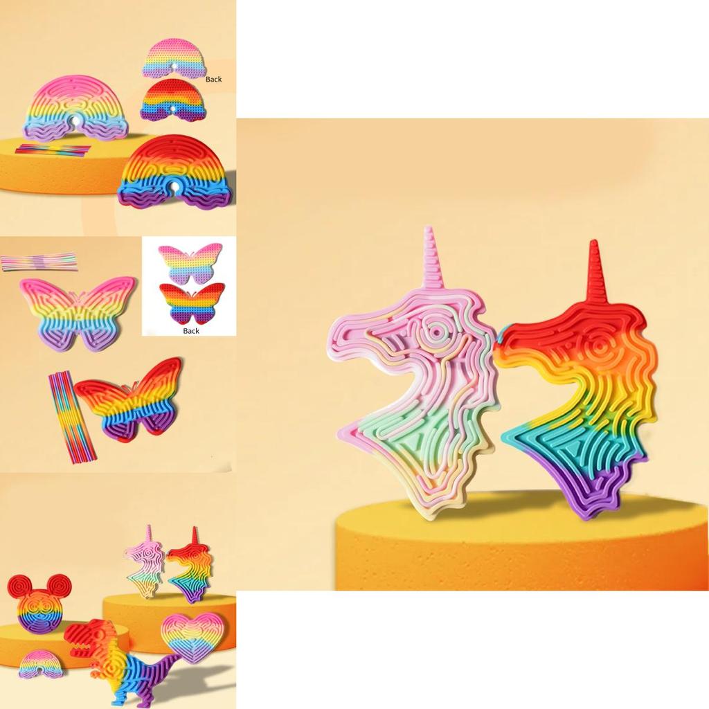 Colorful Silicone Sensory Activity Board For Kids With Unicorn Design For Stress Relief