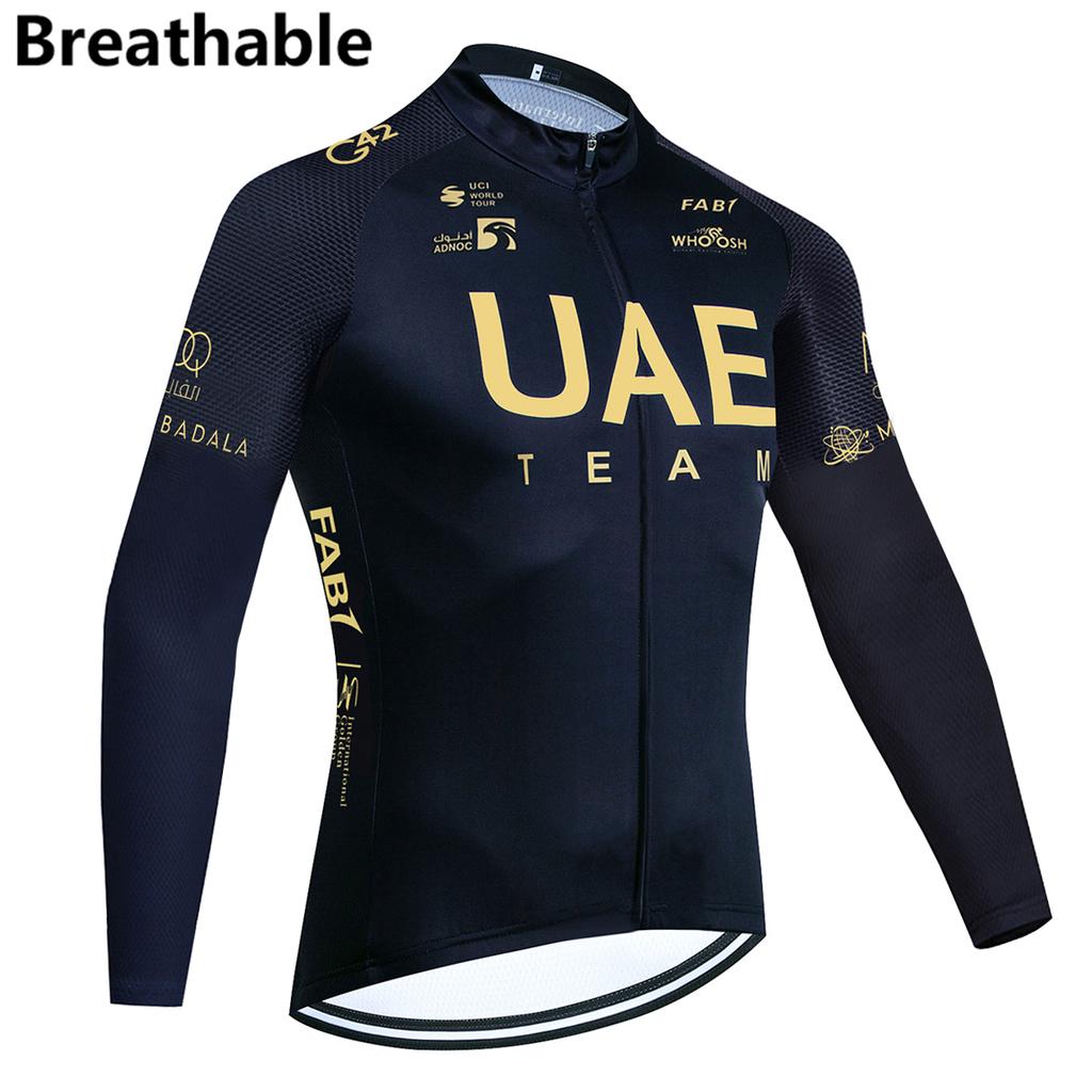 Nueva Ropa Blanca de Ciclismo Jersey de Ciclismo EAU Mangas Largas Verano Maillot de Bicicleta Ropa Ciclismo Transpirable Camiseta de Bicicleta 3 Bolsillos