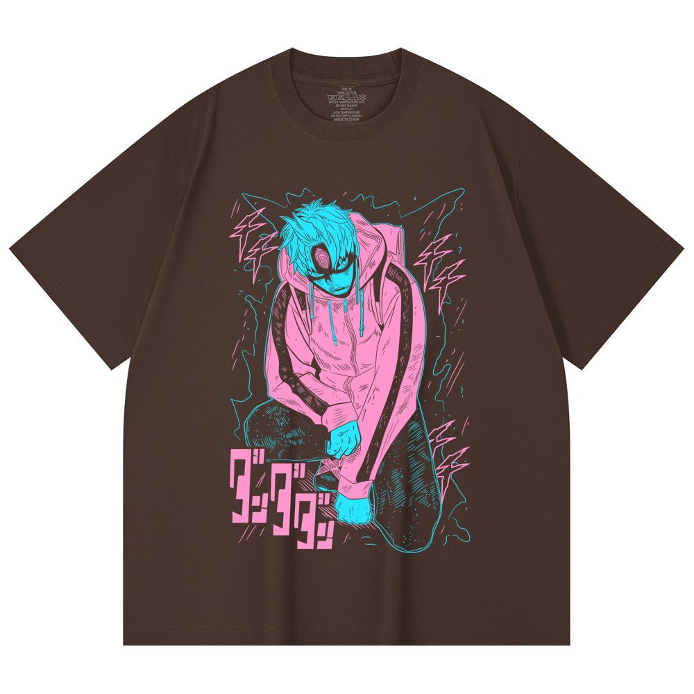 230 Gsm 100% Cotton Dandadan V17 Jiji Black Print Unisex Heavy Cotton T Shirt