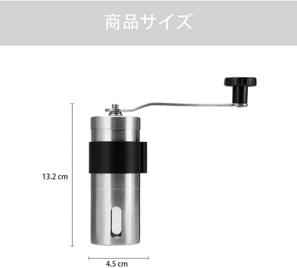 MOPCONY Mini Coffee Manual Coffee Bean Stainless Steel Adjustable Portable Kitchen Outdoor Camping Tool Grinder, Grinder, & Ceramic, Washable, Grit,