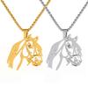 Sport Stainless Steel Hollow Horse Head Pendant Necklace For Men Women Equestrian Jewelry Accessories