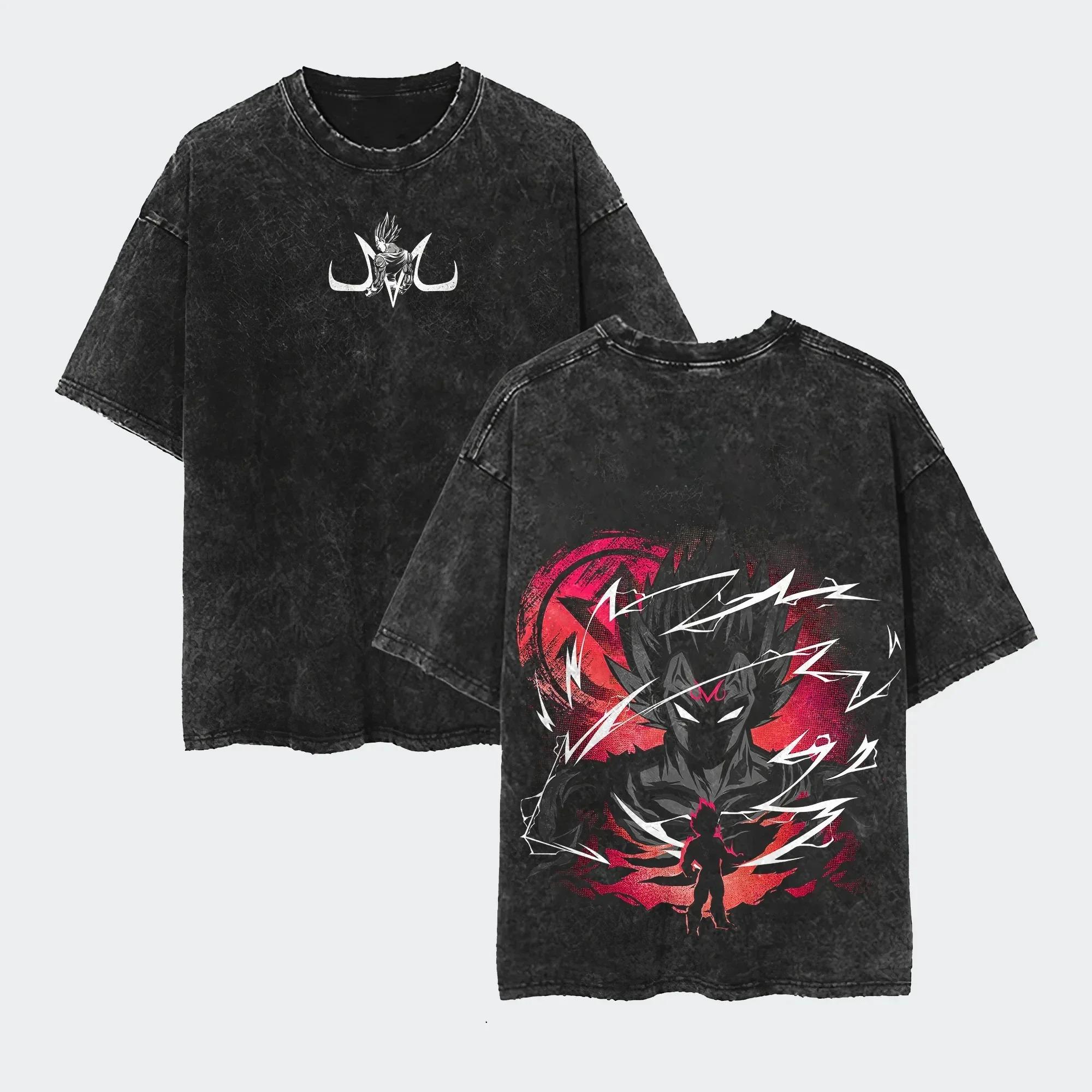 

Son Goku Anime Dragon Ball Cosplay Washed T-Shirt Print Cotton Short Sleeve Loose Large Casual Sports Fitness T-Shirt Men s Harajuku Clothing XXXL зелений