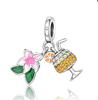 New 925 Silver Colorful Infinite Heart Flower Charms Fit Original Pendant Bracelet Necklace DIY Ladies Fine Jewelry