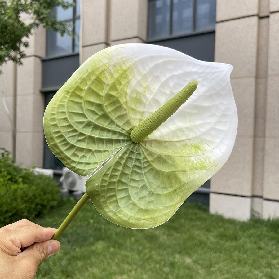 10pcs Large Anthurium Artificial Flower 20cm JHead Burgundy Fake Flower Stems for Wedding Home Floral Arrangement Decoration