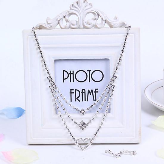 Smykkesett Firkantet Utsøkt Tilbehør Hjerte Halskjede Øredobber Kolleksjon for Bryllup