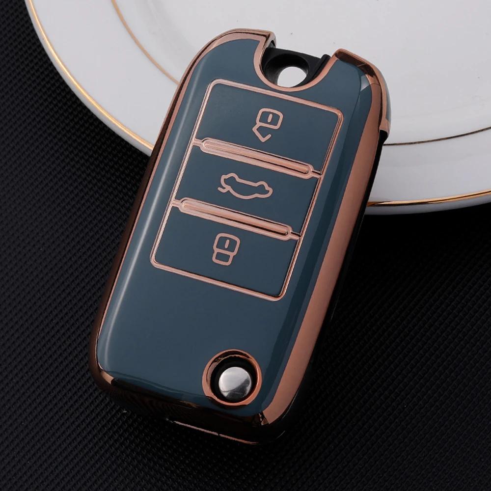 TPUCar Smart Key CoverCase Holder Bag Keychain Fob Protector CoverLeather for RX5 MG3-MG7 MG ZS GT GS 350 360 750 W5 Accessories