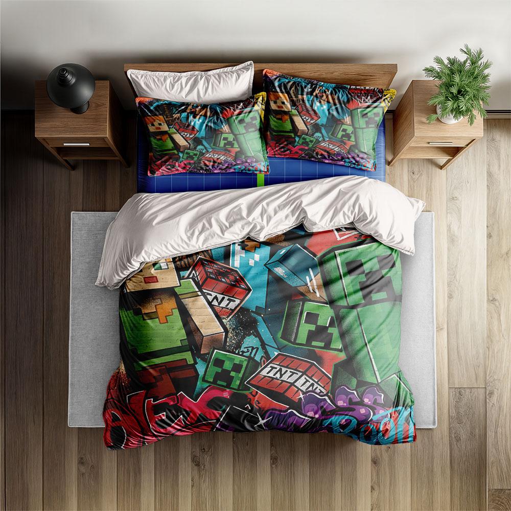 Doodles Street Art Duvet Cover Set without sheet King Queen Double Full Twin Single Size Bed Linen Set