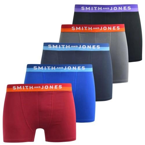 Smith & Jones Mens Wrenlow Boxer Shorts (Pack of 5)