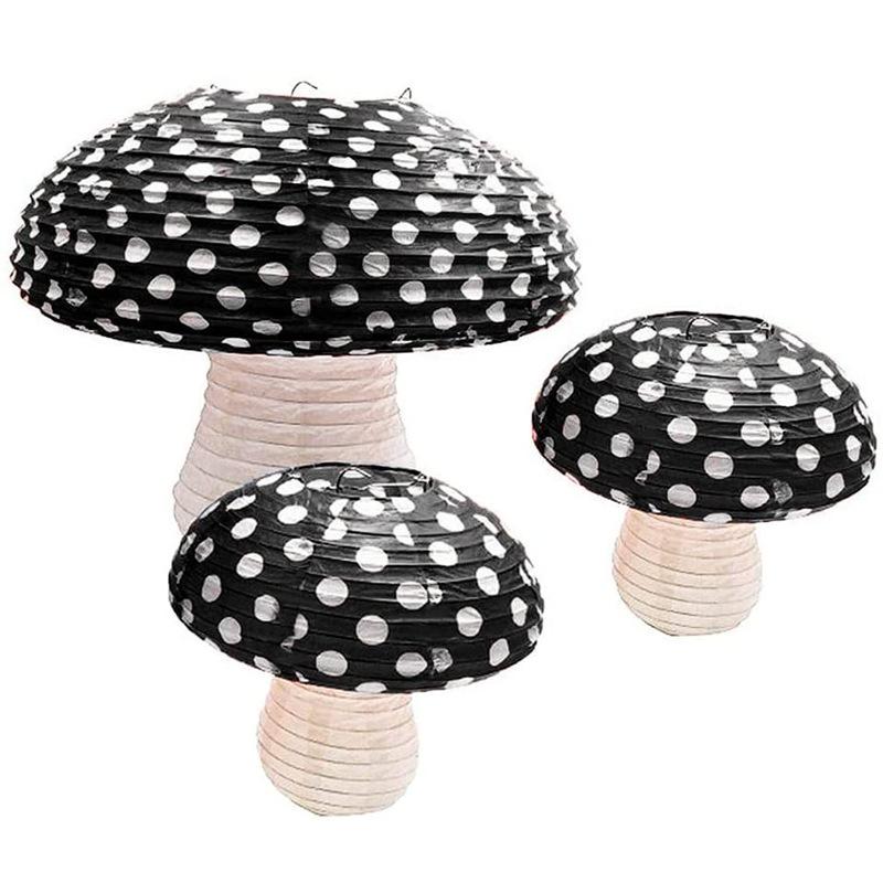 Outdoor Mushroom Lantern Ornaments: Decorative Photo Paper Lanterns for Parties and Restaurants