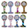 Fashion Patterned Silicone Nurses Brooch Tunic Fob Pocket Watch Stainless Dial