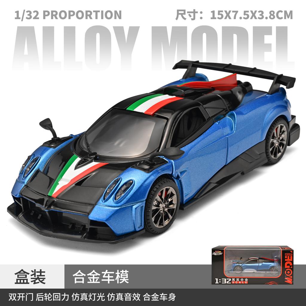 1:32 Imola Model Toy Sports Cars Alloy Diecast Supercars Sound Light Doors Opened Pull Back for Kids Gift