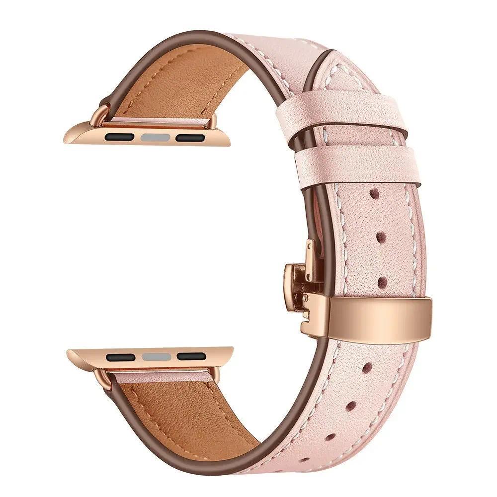 Leather wristwatch strap for Apple Watch 49mm 46mm 45mm 44mm 42mm 41mm 40mm 38mm 45mm for iWatch Series 11 10 9 8 7 6 5 4 Ultra3