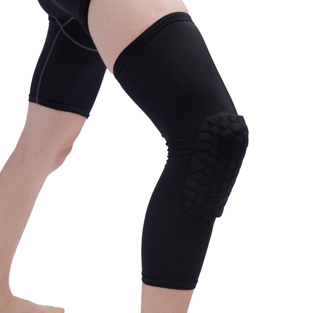 2pcs Compression Long Sleeve Support Leg Knee Pad Brace Sport Pain Guard Size L