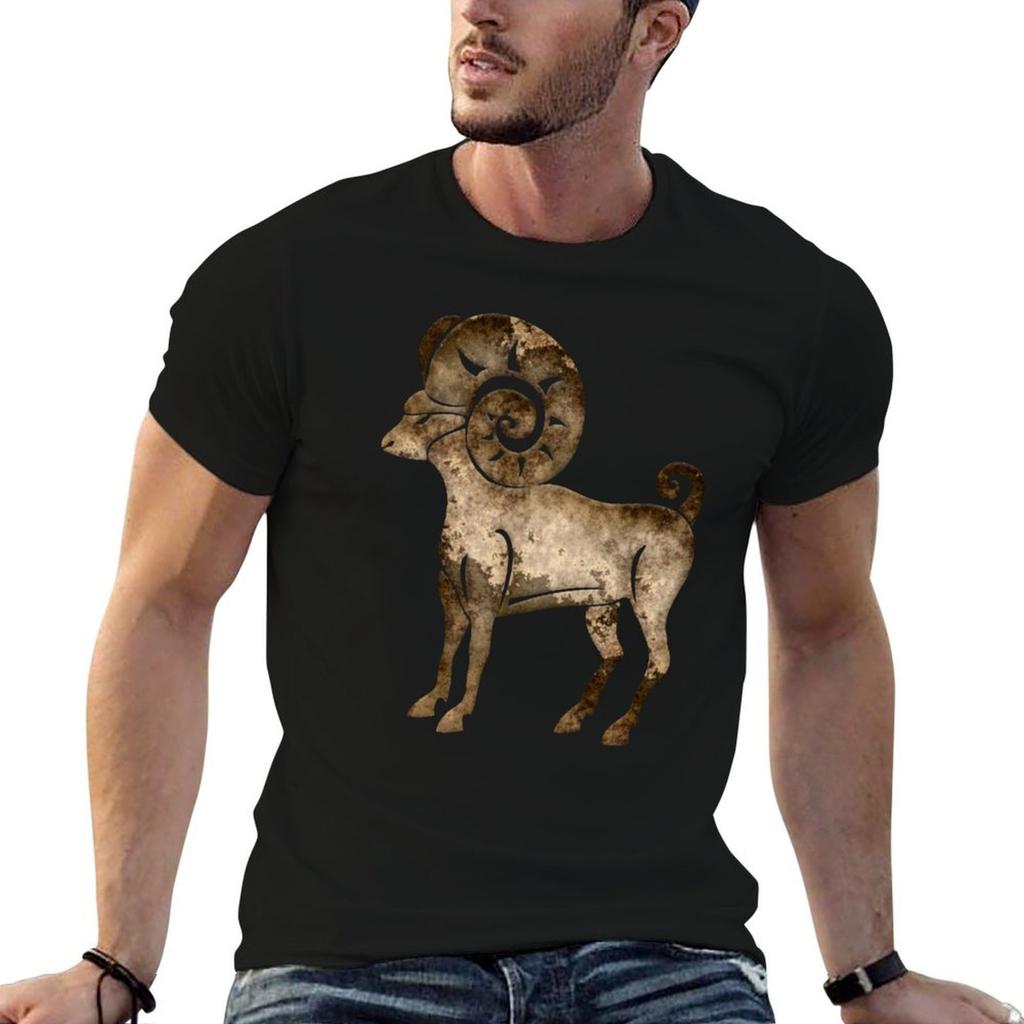 Aries Horoscope Sign TShirt Basic Casual Wear Short Sleeve Top