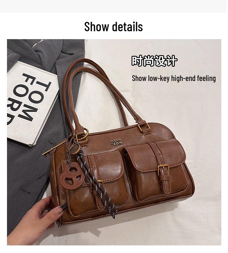 Trendy přeshraniční retro taška přes rameno s velkou kapacitou: Podzimní/zimní texturovaná všestranná taška přes rameno pro dojíždění