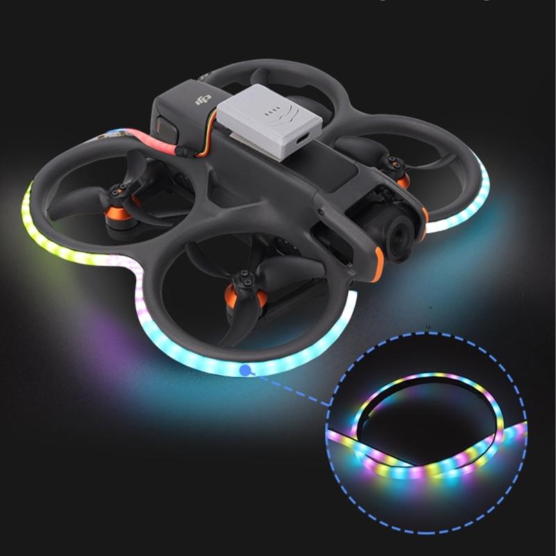LED Light Strips for Avata 2 Drones Night Flight Warning Light Strips DIY Light Emitting Strips Bluetooth-compatible