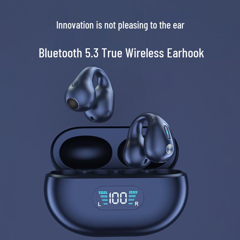 Q80 Bone Conduction Clip-on Bluetooth Earbuds - HD Display, Long Battery Life, Comfortable Fit, High-Quality Sound.