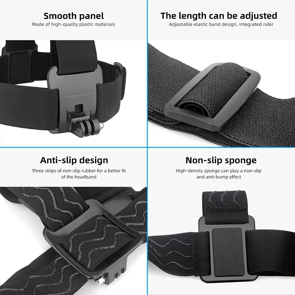 Head Strap Mount for DJI Osmo Action 4 5 Pro Insta360 Ace Pro Go3 GoPro 13 12 11 10 AKASO Xiaoyi Yi 4k Sports Camera Accessories