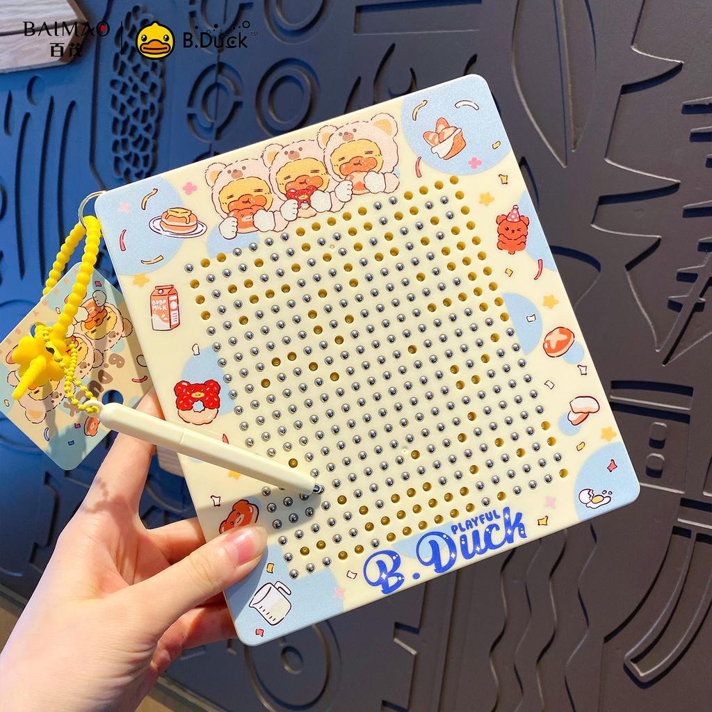 B. Duck Little Yellow Duck Large Magnetic Steel Ball Drawing Board Unzip Keychain Fun Keychain Pendant