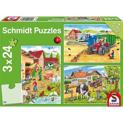 Schmidt Puzzle Poster 3x24pcs (On the Farm)