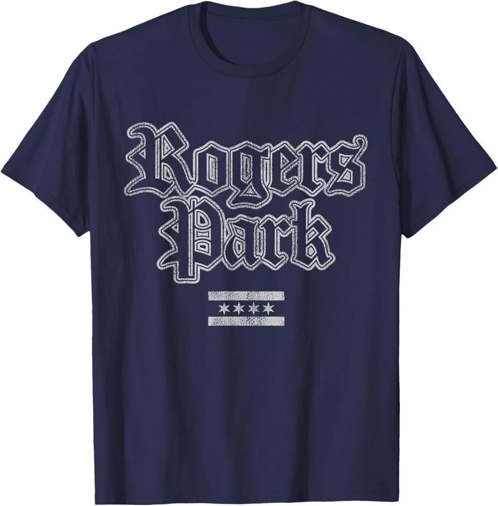 Retro Rogers Park Chicago Flag Souvenir Men Women T-Shirt S